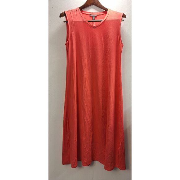 Eileen Fisher Dresses & Skirts - EILEEN FISHER Sleeveless Crew Neck Jersey Midi Dress Sz XS Coastal Beach Casual